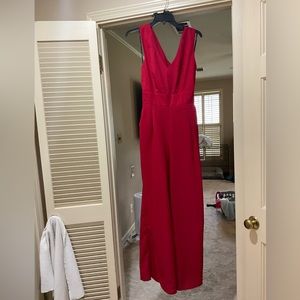 Women’s Red Jumpsuit - wide leg with cut out back - Forever 21 Size L